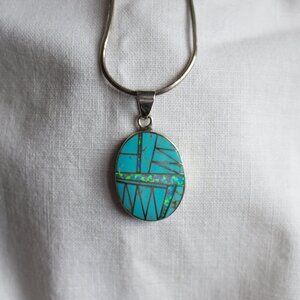 Sterling silver and turquoise pendant